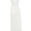 Giulia Chiffon Draped Maxi Dress – White Giulia Chiffon Draped Maxi Dress – White