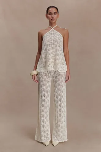 Glinda Crochet Pants – Ivory