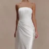 Grace Strapless Draped Waist Maxi Dress – Ivory Grace Strapless Draped Waist Maxi Dress – Ivory