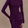 Grayson Knit Chiffon Maxi Dress – Plum