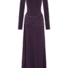 Grayson Knit Chiffon Maxi Dress – Plum