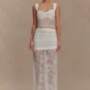 Guinevere Lace And Mesh Top – Ivory