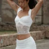 Guinevere Lace And Mesh Top – Ivory