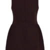 Hallie Boat Neck Mini Dress – Plum Pinstripe Hallie Boat Neck Mini Dress – Plum Pinstripe