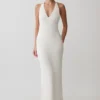 Hana Slinky Plunge Maxi Dress – Ivory Hana Slinky Plunge Maxi Dress – Ivory