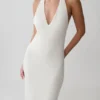 Hana Slinky Plunge Maxi Dress – Ivory Hana Slinky Plunge Maxi Dress – Ivory