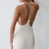 Hana Slinky Plunge Maxi Dress – Ivory Hana Slinky Plunge Maxi Dress – Ivory