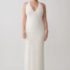 Hana Slinky Plunge Maxi Dress – Ivory Hana Slinky Plunge Maxi Dress – Ivory
