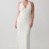 Hana Slinky Plunge Maxi Dress – Ivory Hana Slinky Plunge Maxi Dress – Ivory