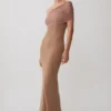 Hanh One Shoulder Mesh Maxi Dress – Tan Hanh One Shoulder Mesh Maxi Dress – Tan