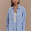 Hansen Oversized Shirt – Blue Pinstripe Hansen Oversized Shirt – Blue Pinstripe