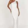 Harper One Shoulder Gown – White Harper One Shoulder Gown – White