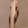 Harriet Halter Neck Diamante Maxi Dress – Sandy Gold Harriet Halter Neck Diamante Maxi Dress – Sandy Gold