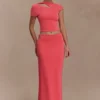 Haven Slinky Twist Midi Skirt – Coral Haven Slinky Twist Midi Skirt – Coral