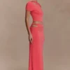 Haven Slinky Twist Midi Skirt – Coral Haven Slinky Twist Midi Skirt – Coral