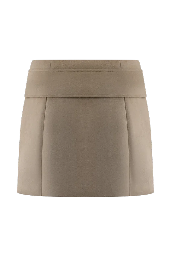 Hayes Faux Suede Belted Mini Skirt – Sand Hayes Faux Suede Belted Mini Skirt – Sand