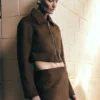 Hayes Faux Suede Collared Jacket – Chocolate Hayes Faux Suede Collared Jacket – Chocolate