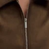 Hayes Faux Suede Collared Jacket – Chocolate Hayes Faux Suede Collared Jacket – Chocolate