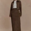 Hayes Faux Suede Collared Jacket – Chocolate Hayes Faux Suede Collared Jacket – Chocolate