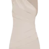 Helena One Shoulder Linen Mini Dress – Natural Beige Helena One Shoulder Linen Mini Dress – Natural Beige