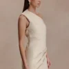 Helena One Shoulder Linen Mini Dress – Natural Beige Helena One Shoulder Linen Mini Dress – Natural Beige