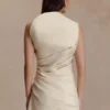 Helena One Shoulder Linen Mini Dress – Natural Beige Helena One Shoulder Linen Mini Dress – Natural Beige