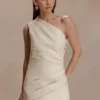 Helena One Shoulder Linen Mini Dress – Natural Beige Helena One Shoulder Linen Mini Dress – Natural Beige