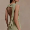 Henley Slinky Drape Mini Dress – Sage Henley Slinky Drape Mini Dress – Sage