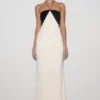 Hien Sequin Halter Maxi Dress – Black/Ivory