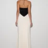 Hien Sequin Halter Maxi Dress – Black/Ivory