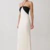 Hien Sequin Halter Maxi Dress – Black/Ivory