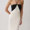 Hien Sequin Halter Maxi Dress – Black/Ivory