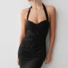 Hoai Gathered Slinky Halter Maxi Dress – Black Hoai Gathered Slinky Halter Maxi Dress – Black