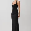 Hoai Gathered Slinky Halter Maxi Dress – Black Hoai Gathered Slinky Halter Maxi Dress – Black