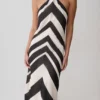 Hope Satin Halter Midi Dress – Black/White Hope Satin Halter Midi Dress – Black/White
