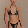 Huntleigh Crochet Bikini Bottom – Black & Gold Sunshine Print Huntleigh Crochet Bikini Bottom – Black & Gold Sunshine Print