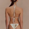 Huntleigh Crochet Bikini Bottom – White & Gold Sunshine Print
