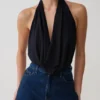 Huyen Cowl Front Modal Top – Black Huyen Cowl Front Modal Top – Black