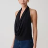 Huyen Cowl Front Modal Top – Black Huyen Cowl Front Modal Top – Black