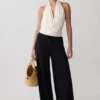 Dewi Wide Leg Modal Pants – Black