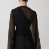 Ida Sheer Asymmetrical Long Sleeve Cape – Black Ida Sheer Asymmetrical Long Sleeve Cape – Black