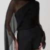 Ida Sheer Asymmetrical Long Sleeve Cape – Black Ida Sheer Asymmetrical Long Sleeve Cape – Black