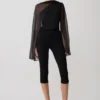 Ida Sheer Asymmetrical Long Sleeve Cape – Black Ida Sheer Asymmetrical Long Sleeve Cape – Black