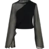 Ida Sheer Asymmetrical Long Sleeve Cape – Black Ida Sheer Asymmetrical Long Sleeve Cape – Black