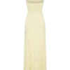 Indira Gathered Slinky Halter Maxi Dress – Lemon Indira Gathered Slinky Halter Maxi Dress – Lemon