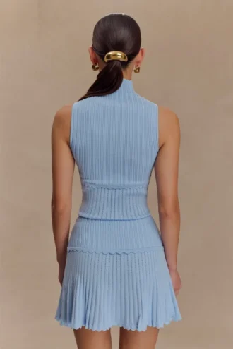 Indy Pointelle Knit Top – Cornflower Blue Indy Pointelle Knit Top – Cornflower Blue