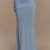 Irene Gathered Knit Maxi Skirt – Blue