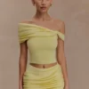 Irene Gathered Knit Top – Lemon Irene Gathered Knit Top – Lemon