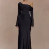 Iris Long Sleeve Satin Maxi Dress – Black Iris Long Sleeve Satin Maxi Dress – Black
