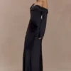Iris Long Sleeve Satin Maxi Dress – Black Iris Long Sleeve Satin Maxi Dress – Black